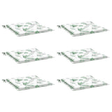 Cuscini per Sedia 6 pz Motivo a Foglie 40x40x4 cm Tessuto