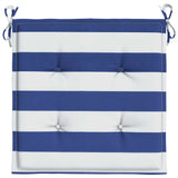 Cuscini per Sedia 2pz Strisce Bianche e Blu 50x50x4 cm Tessuto