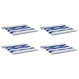 Cuscini per Sedia 2pz Strisce Bianche e Blu 50x50x4 cm Tessuto