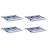 Cuscini per Sedia 2pz Strisce Bianche e Blu 50x50x4 cm Tessuto