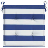 Cuscini per Sedia 2pz Strisce Bianche e Blu 50x50x4 cm Tessuto