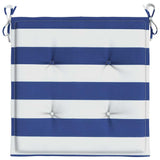 Cuscini per Sedia 2pz Strisce Bianche e Blu 50x50x4 cm Tessuto