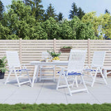 Cuscini per Sedia 2pz Strisce Bianche e Blu 50x50x4 cm Tessuto