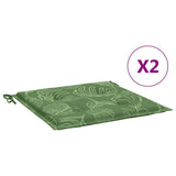 Cuscini per Sedia 2 pz Motivo a Foglie 50x50x4 cm in Tessuto