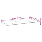 Cuscino per Panca a Foglie 100x50x4 cm in Tessuto Oxford