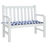 Cuscino Panca Giardino Bianco e Blu 120x50x4 cm Tessuto Oxford