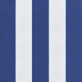 Cuscino Panca Giardino Bianco e Blu 120x50x4 cm Tessuto Oxford