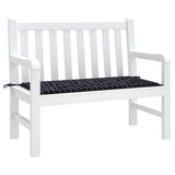 Cuscino Panca Giardino a Quadri Nero 120x50x4cm Tessuto Oxford