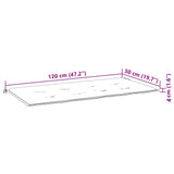 Cuscino per Panca a Foglie 120x50x4 cm in Tessuto Oxford