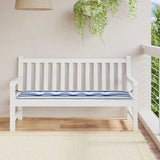 Cuscino Panca Giardino Bianco e Blu 150x50x4 cm Tessuto Oxford