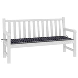 Cuscino Panca Giardino a Quadri Nero 150x50x4 cm Tessuto Oxford