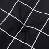 Cuscino Panca Giardino a Quadri Nero 150x50x4 cm Tessuto Oxford