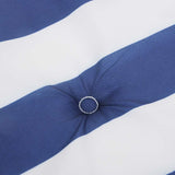 Cuscino Panca Giardino Righe Bianche e Blu 200x50x4 cm Tessuto