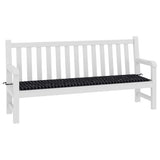 Cuscino Panca Giardino Motivo a Quadri Nero 200x50x4 cm Tessuto