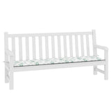 Cuscino Panca da Giardino Motivo a Foglie 200x50x4 cm Tessuto