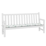 Cuscino Panca da Giardino Motivo a Foglie 200x50x4 cm Tessuto