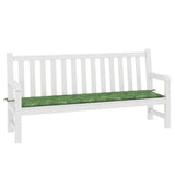Cuscino Panca da Giardino Motivo a Foglie 200x50x4 cm Tessuto