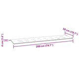 Cuscino per Panca da Giardino Turchese 200x50x4 cm in Tessuto