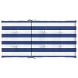 Cuscini Sedia Schienale Basso 4pz Strisce Bianche e Blu Tessuto