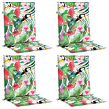 Cuscini per Sedia Schienale Basso 4 pz Multicolore in Tessuto