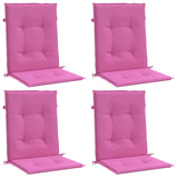 Cuscini per Sedia con Schienale Basso 4 pz Rosa in Tessuto