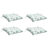 Cuscini per Sedia 4pz Motivo a Foglie 50x50x7 cm Tessuto Oxford