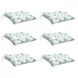 Cuscini per Sedia 6 pz a Foglie 50x50x7 cm Tessuto Oxford