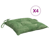 Cuscini per Sedia 4pz Motivo a Foglie 50x50x7 cm Tessuto