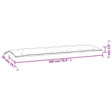 Cuscino per Panca a Foglie 180x50x7 cm in Tessuto Oxford