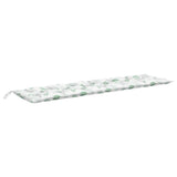 Cuscino Panca da Giardino Motivo a Foglie 200x50x7 cm Tessuto