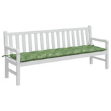 Cuscino Panca da Giardino Motivo a Foglie 200x50x7 cm Tessuto