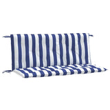 Cuscini Panca Giardino 2pz Righe Bianche Blu 120x50x7cm Tessuto