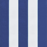 Cuscini Panca Giardino 2pz Righe Bianche Blu 120x50x7cm Tessuto