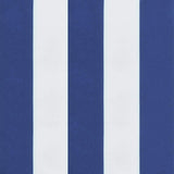 Cuscini Panca Giardino 2pz Righe Bianche Blu 120x50x7cm Tessuto