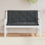 Cuscini Panca da Giardino 2pz a Quadri Nero 120x50x7 cm Tessuto