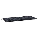 Cuscini Panca da Giardino 2pz a Quadri Nero 120x50x7 cm Tessuto