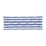 Cuscini Panca Giardino 2pz Righe Bianche Blu 150x50x7cm Tessuto