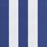 Cuscini Panca Giardino 2pz Righe Bianche Blu 150x50x7cm Tessuto