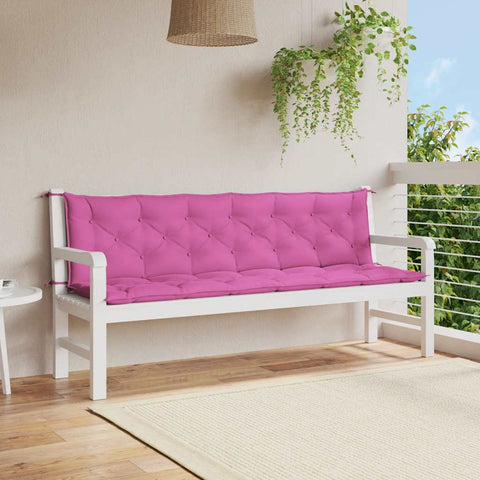 Cuscini per Panca da Giardino 2 pz Rosa 200x50x7 cm in Tessuto