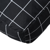Cuscino Pallet Motivo a Quadri Nero 60x60x8 cm Tessuto Oxford