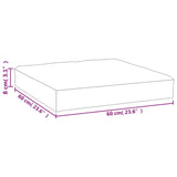 Cuscino Pallet Motivo a Quadri Nero 60x60x8 cm Tessuto Oxford
