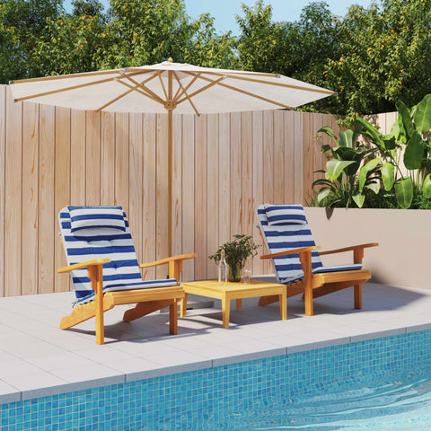 Cuscini Sedia Adirondack 2pz Strisce Bianche Blu Tessuto Oxford