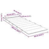 Cuscino per Lettino Grigio 180x60x4 cm in Tessuto Oxford