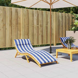 Cuscino per Lettino Righe Bianche e Blu 180x60x4 Tessuto Oxford