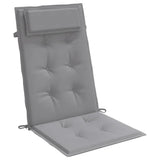 Cuscini per Sedia Schienale Alto 4 pz Grigio Tessuto Oxford