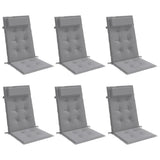 Cuscini per Sedia Schienale Alto 6 pz Grigio Tessuto Oxford