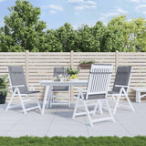 Cuscini per Sedia Schienale Alto 6 pz Grigio Tessuto Oxford