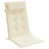 Cuscini per Sedia con Schienale Alto 6 pz Crema Tessuto Oxford