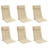 Cuscini per Sedia con Schienale Alto 6 pz Beige Tessuto Oxford