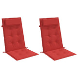 Cuscini per Sedia con Schienale Alto 2 pz Rosso Tessuto Oxford